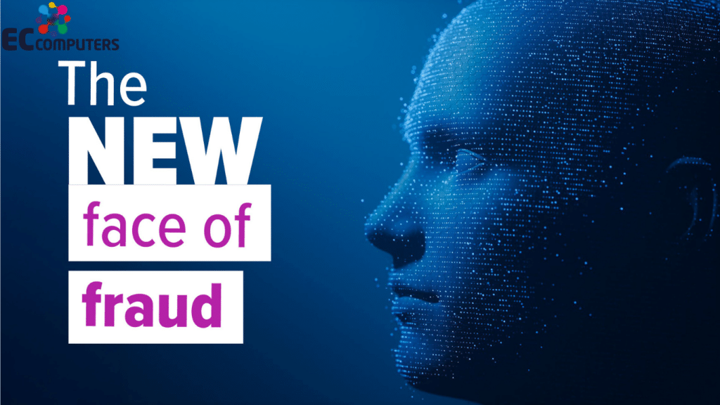 Visual representation of modern digital fraud and cyber threats affecting businesses