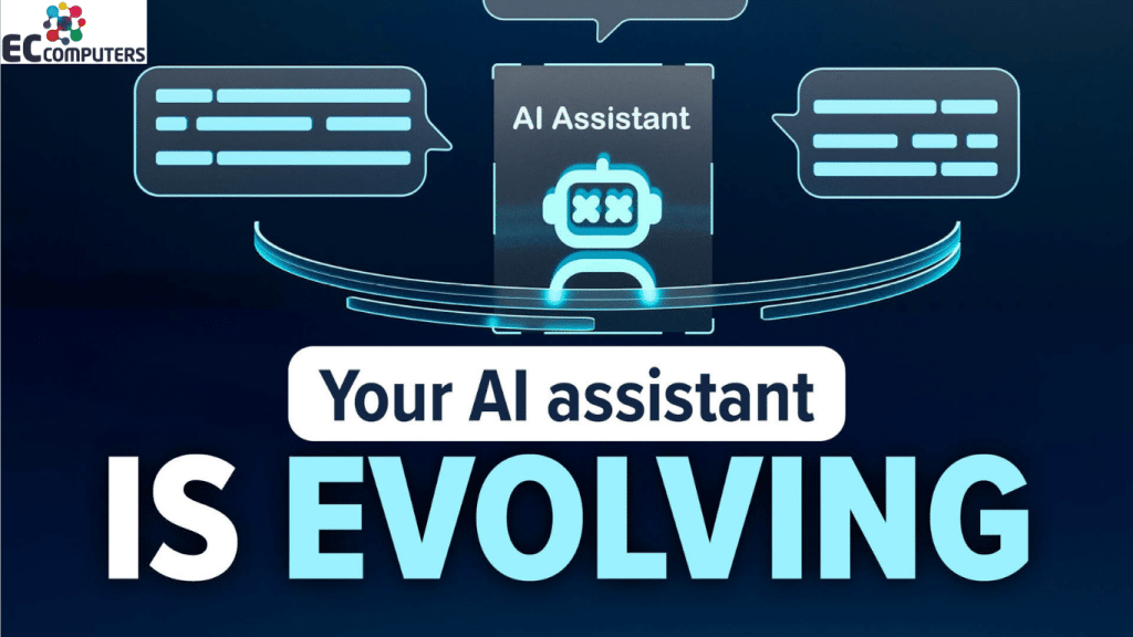 Illustration showing Microsoft 365 Copilot Wave 3 AI agents carrying out tasks automatically, representing technology working in the background to keep a workshop running.