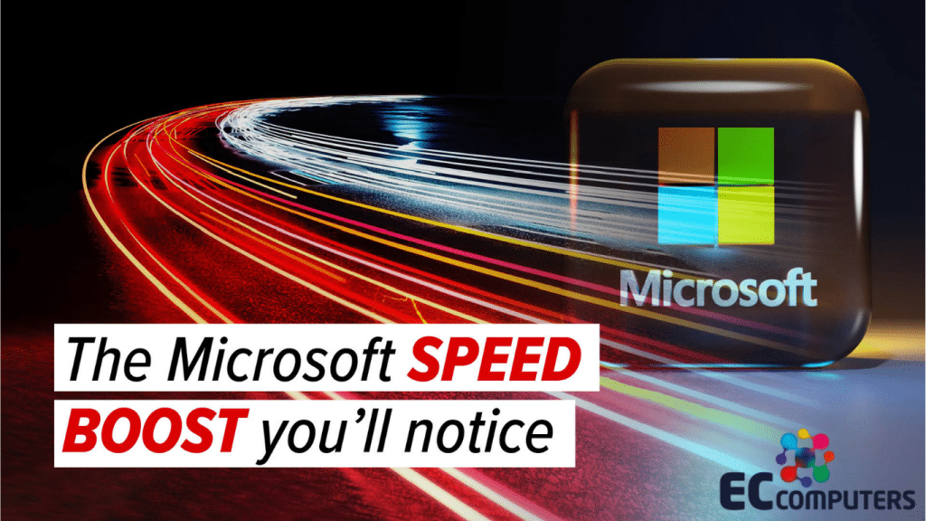 Worker at a Windows 11 PC in a busy workplace, showing faster, more responsive computing that keeps jobs flowing.